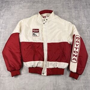 Vtg Winston Cup Series Jacket Mens Large White Daytona 80s Bomber Quilt Lined